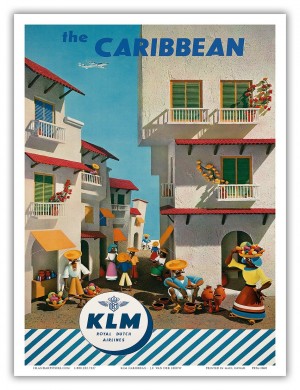 KLM Caribbean travel poster